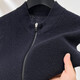 100% pure wool cardigan vest men's stand-up collar sweater vest Puyuan sweater waistcoat sleeveless top for young and middle-aged people dark blue gray 2XL 185/100A