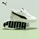 PUMA White Shoes Increased Thick Sole Tennis Style Sneakers Women's Casual Shoes SKYE 374764 White-Black-02 38