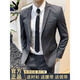 Playboy (PLAYBOY) Suit Suit Men's Korean Slim Jacket Groom Wedding Dress Business Professional Formal Casual Small Suit Men Double-button Black Suit+Trousers+Shirt 2XL (Recommended 135-149 Jin Jin equals 0.5 kg)
