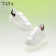 TATA thick-soled white shoes for women height-increasing sneakers for women platform shoes WN801AM4 off-white/burgundy 39