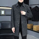 JEEP winter thickened double-sided loose woolen coat men's medium-length single-breasted business casual high-end woolen coat men black gray XL recommended 130-150Jin Jin equals 0.5 kg