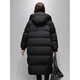 Flying in the Snow Long Down Jacket Women's 25 Winter New Loose Large Size Fashion Warm 90 Fleece Hooded Jacket Black S