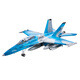Modèle d'avion FMS 64 mm F-18 simulation télécommande électrique avion à voilure fixe performance extérieure modèle d'assemblage à grande vitesse camouflage bleu-PNP-hors Ruifei-XT60