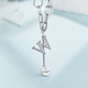 GsunG platinum letter W chain set for women PT950 pure platinum large letter pendant necklace fashionable sweater chain. Priced by gram. Contact before bidding.