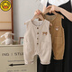 G.DUCKKIDS baby overalls spring and autumn infant jumpsuits 0 to 3 years old children's casual pants cute baby corduroy pants trendy khaki 73cm