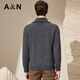 Antonio Worsted Wool & Velvet Lined Simple Light Luxurious Wool Jacket Men's Autumn Casual Knitted Cardigan Jacket