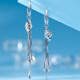 Luxury beads pt950 platinum tassel earrings, fashionable platinum ear wire, new style, high-end and temperament for girls 3.34g