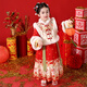 Anneyol Hanfu girls' costumes children's horse-faced skirts festive New Year's clothing winter baby girl's New Year's clothing red 120