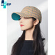 Pukaweisa brand fashionable houndstooth warm woolen baseball cap women's autumn and winter face-showing small duck cap soft top casual hat blue and orange check one size adjustable