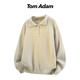 TOM ADAM Henry Collar Knitted Polo Shirt Men's Sweater Apricot Regular L