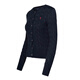 Ralph Lauren women's new early spring women's trendy loose version casual sports long-sleeved knitted cardigan navy blue L