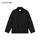 LACOSTE French Crocodile Men's Autumn and Winter Simple Comfortable Warm Lapel Jacket Short Cotton Jacket Men|BH6816 031/Black M 50/175