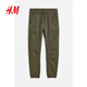 H&M men's casual pants autumn thin American workwear multi-pocket pants men's trousers leggings 1002227 khaki green L 175/96