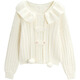 IEF/Aiyifu 2025 Unique and Beautiful Early Autumn Woolen Tops College Style Gentle Temperament Pullover Sweater Apricot One Size