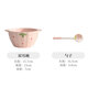 Girly Heart Strawberry Double-Eared Bowl and Spoon Thickened Soup Bowl Salad Bowl Rice Bowl Household Bowl High-Looking Underglaze Color Tableware Light Pink Strawberry Double-Eared Bowl (1 Bowl 1 Spoon) 2-piece Set