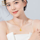 Chinese jewelry crushed ice ice star and moon love gold pendant women's 999 pure gold fashion necklace for girlfriend and wife birthday gift