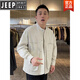 JEEP2025 Autumn Trend Henry Collar Shirt Jacket Men's Simple Fashion Loose Versatile Slim Casual Jacket Apricot XL 140-160Jin Jin is equal to 0.5 kg