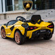 Lamborghini children's electric car four-wheel with remote control car male and female baby children can sit on toy car stroller green four-wheel drive + lithium battery + leather seat electric drive
