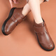 Pull-back mother's shoes plus velvet, middle-aged winter cotton shoes for the elderly, non-slip and warm, middle-aged and elderly leather shoes, women's short boots 1760 brown 37