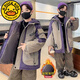 G.duck boys' velvet parka winter style 2025 new thickened medium and large children's jacket warm cotton clothing 10-year-old trend purple 170 recommended height 160-170cm13-15 years old