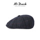Mr DUCK designer's new style retro old money style octagonal newsboy hat for men and women, autumn and winter yuppie temperament progressive hat