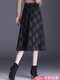 ROMON High Waist A-Line Winter Skirt Plaid Woolen Half Skirt Women's Autumn and Winter Thickened Mid-Length Umbrella Skirt 2025 New Style Plaid M Recommended 90-100Jin Jin is equal to 0.5 kg