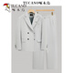 Woodpecker Casual No-Iron Suit Jacket Men's Suit with Draping Feeling and High-Level Feeling Loose and Handsome Commuting Suit Glacier Gray Single Suit 3XL