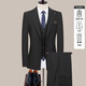 SUSTYLE high-end luxury brand high-end men's suit 2025 new professional versatile striped suit three-piece black three-piece suit gift box M recommended 115-130 Jin Jin equals 0.5 kg