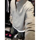 Main style (ZHUYIFAN) gray American Henley collar knitted sweater for men with long sleeves, lazy style, cleanfit inner base sweater jacket, dark gray 5XL (recommended 195-210Jin Jin is equal to 0.5kg)