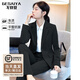 Gesaiya brand small suit for women 2025 spring, autumn and winter long-sleeved business suit, formal business suit, black jacket + pants + white shirt 2XL (120-130Jin Jin equals 0.5kg)