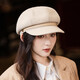Jimmy Leaf Beret Autumn and Winter Hat Women's Versatile Face-Showing Small Octagonal Hat Outdoor Leisure Windproof Newsboy Hat Coffee One Size Head Circumference 55-58CM