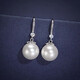 Korean version 925 silver needle earrings, pearl earrings, women's fashion earrings, real silver pearl earrings, new trendy student temperament, 14mm shell beads