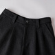 Late White New Product 2025 Winter Temperament Sheep Wool Skirts Simple and Elegant High Waist Casual Woolen Shorts Boot Pants Women Dark Gray 28
