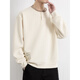 Akbevrc International Brand Fake Two-piece Sweatshirt Men's 2025 Spring and Autumn New Heavy Henley Collar Bottoming Shirt Long Sleeve Khaki L _(Approximately 115-130Jin Jin equals 0.5kg can be worn)