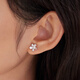 Lukfook Jewelry Platinum Stud Earrings Small Flower Platinum 950 Earrings Price EFPTBE0009 Approximately 1.86 grams