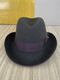 What a cool wool hat for men, Homburg hip-hop hat, British short-brimmed jazz hat, shaped felt hat, Godfather hat, black S (54-56cm)