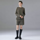 Mushi Cashmere Suit Women's Cashmere Sweater and Cashmere Shorts Women's Autumn and Winter New Knitted Suit Cashmere Sweater Thick AS551 Gray Green M