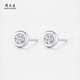 Chow Tai Sang platinum earrings PT950 platinum small bubble imitation diamond earrings as a birthday gift for girlfriend Platinum small bubble earrings 1.95g
