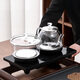 Tangfeng tea set with tea tray, household high-end automatic tea table kettle, integrated tea maker, full set of teapots and cups, Tengshan tea tray + Liming water boiler + Tianqing Xishi pot 14 heads + Tianyuan (impulse model)