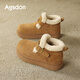 Agsdon snow boots for women winter new style velvet warm Birkenstock cotton shoes for women thick-soled cotton boots Y154110 Maroon 38