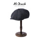 Mr DUCK designer's new style retro old money style octagonal newsboy hat for men and women, autumn and winter yuppie temperament progressive hat