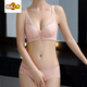 MIDNITE STAR quality breathable benmingnian bright red non-slip push-up bra women's side breast collection thin bra set Anzhiruosu pink set 70A 32A