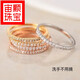 Zhouke Chinese Valentine's Day gift quality 18K gold broken diamond ring row of diamonds plated 18 gold diamond row ring color gold gold 4 US size (counter 8-9 Hong Kong number)