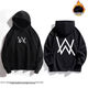 Ji Mi Alan Walker alanwalker three-piece set Jiahao same style DJ trendy autumn and winter hooded men's handsome sweatshirt winter Jiahao same style sweatshirt - black plus velvet M 80-100Jin Jin equals 0.5 kg