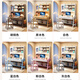 Huixun all solid wood children's study table bedroom lift desk bookshelf bookcase combination computer desk simple student writing desk walnut color #desk + bookshelf 80cm*60cm*75cm total height 195cm