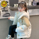 G.duck girls winter down jacket 2025 new style foreign style jacket super good-looking children's cotton jacket winter girl color matching jacket off-white 140 suitable for 130-135cm age 8-9 years old built