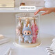 Manle rabbit labubu pendant display box rotating transparent labubu plush doll doll hand blind box storage display stand milk white hanging labubu display box no installation required out of the box