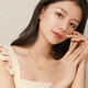 Chow Tai Fook Chinese Valentine's Day gift gold necklace women's pure gold 999 small waist necklace clavicle chain for my wife Chinese Valentine's Day pure gold pendant + 18k titanium chain