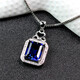 Yongsi rectangular tanzanite sapphire pendant necklace for women blue tanzanite pendant set with diamond silver jewelry rose gold (main stone 10X12mm) without chain