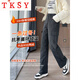 TKSY warm wide-leg down pants for women outer wear 2025 new winter windproof and cold-proof white duck down thickened workwear cotton pants Phantom Gray 26 80-90Jin Jin equals 0.5 kg